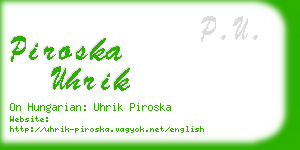 piroska uhrik business card